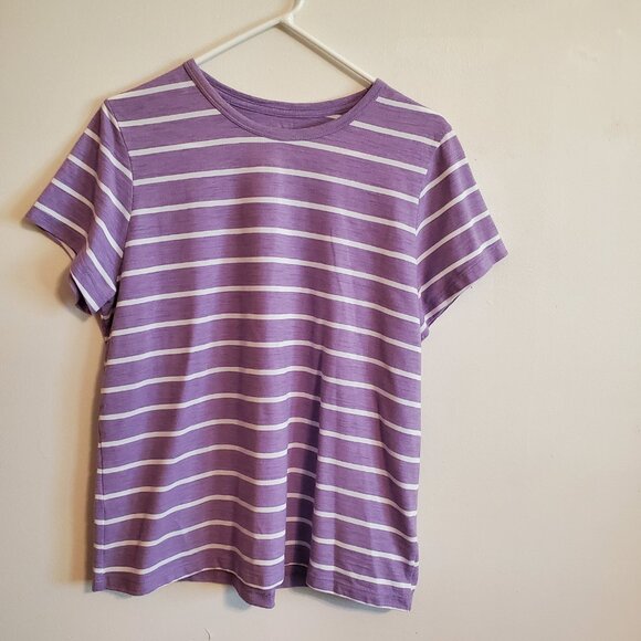 Time and True Preppy Lavender and White Crew Neck Tee Large - Picture 5 of 12